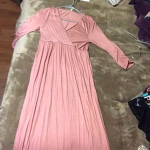 Pink maternity dress